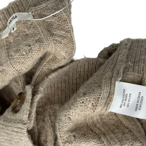 Tularosa Cropped Beige Palmira Cardigan Size S - Picture 4 of 4